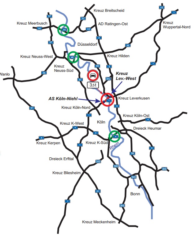 Most w Leverkusen zamknięty (mapa) CargoNews.PL