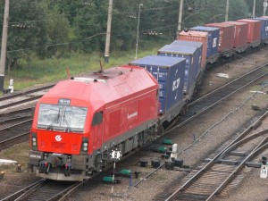 Pirmasis šaudyklinis konteinerinis traukinys Klaipėda-Vilnius-Klaipėda su kroviniais skirtais MAXIMA LT, UAB atvyksta į Panerių stotį