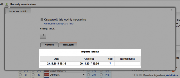 Krovinių pasiūlymų importo istorija Cargo.lt biržoje